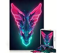 Puzzle Adulte Neon Cyber Dragon 1000 pièces Jeu d'exercice Mental apaisant Design et Assemblage Cadeau Exceptionnel (38x52cm)