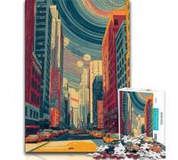 Puzzle Adulte New York Cityscape 1000 pièces, Jeu Familial Anti-Stress, défi Difficile, Collection d'artistes, Beaux-Arts (38x26cm)