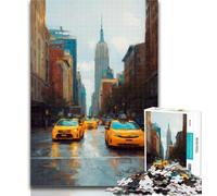 Puzzle Adulte New York Cityscape 1000 pièces pour Adultes et Adolescents, pour Jeu éducatif, défi, Collection d'artistes, Beaux-Arts 50x75cm
