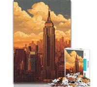 Puzzle Adulte New York Cityscape Puzzles pour Adolescents 1000, Jeu Familial Anti-Stress, défi Difficile, Cadeaux du Père Noël Secret 26x38cm