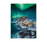 Puzzle Adulte Norvege iles lofoten et Les aurores boreales - 1000 Pieces - Set Collection Paysage de laponie - mer + Carte Tigre