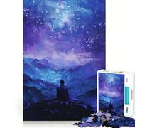 Puzzle Adulte Nuit étoilée au Sommet d'une Montagne, 1000 pièces, Jeu d'exercice Mental, Relaxation, pour Les vœux du Père Noël 50x75cm