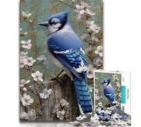 Puzzle Adulte Oiseau Bleu 1000 pièces Cadeau d'anniversaire décoration Murale pour Adolescents de 14 Ans et Plus 38x26cm