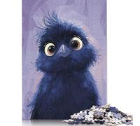 Puzzle Adulte Oiseau Bleu Pelucheux Puzzle Puzzles pour Adultes Jeu éducatif Défi Jouet 1000 pièces (75x50cm)