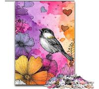 Puzzle Adulte Oiseaux colorés 1000 pièces, Staycation Kill Time, Chaque pièce est Unique - Jeu Familial Stimulant et Amusant (Taille 50x75cm)