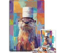 Puzzle Adulte Otter with Hat Digital Painting, 500 PCS