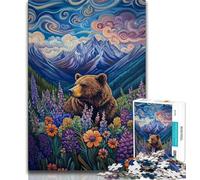 Puzzle Adulte Ours Brun 1000 pièces, Jouets éducatifs et Difficiles à Apprendre, Jeux de Famille, Cadeaux pour Amis et Famille 38x26cm