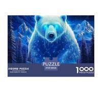 Puzzle Adulte Ours polaire1000 Pièces Défi Jouet Puzzle Décoratif Ice and Snow Animal Theme Puzzles Cadeaux pour Les Mères pour Adultes Et Enfants À Partir De 12 Ans 38x26cm/1000pcs