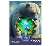 Puzzle Adulte Ours polairePuzzles 1000 Pièces Défi Jouet Puzzle Décoratif Ice and Snow Animal Theme Puzzles Cadeaux pour Les Mères pour Adultes Enfants 38x26cm/1000pcs