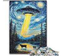 Puzzle Adulte OVNI Ciel Nocturne 1000 pièces, Jeu Difficile et Stimulant, idéal pour Un Anniversaire, Une fête ou Une décoration Murale (50x75cm)