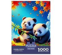 Puzzle Adulte Panda géant1000 Pièces Défi Jouet Puzzle Décoratif Cute Animal Theme Puzzles Cadeaux pour Les Mères pour Adultes Enfants 70x50cm/1000pcs