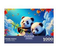 Puzzle Adulte Panda géant1000 Pièces Défi Jouet Puzzle Décoratif Cute Animal Theme Puzzles Cadeaux pour Les Mères pour Adultes Et Enfants À Partir De 12 Ans 38x26cm/1000pcs