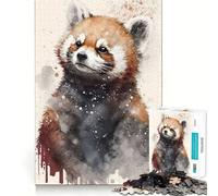 Puzzle Adulte Panda Roux Sauvage 1000 pièces Jeu de mémoire Amusant Assemblage Stable,pièces Qui ne bougent Pas Format Compact Idéal pour des Moments de Jeu en Famille (38x52cm)