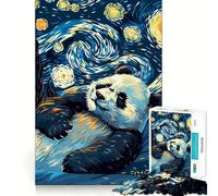 Puzzle Adulte Panda sous Un Ciel étoilé, 1000 pièces, renforce la mémoire, se détend et s'amuse, qualité supérieure, pour Les fêtes (38x52cm)