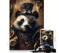 Puzzle Adulte Panda Steampunk Animal 1000 pièces Détente et mémoire Bords Nets Cadeau Unique (50x75cm)