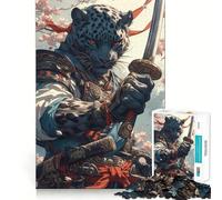 Puzzle Adulte Panther Samurai Blossom 1000 pièces Jeu d'exercice Mental apaisant Design et Assemblage Cadeau Exceptionnel (50x75cm)