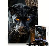 Puzzle Adulte Panthère Noire Sauvage 1000 pièces Pensée Claire, détente et évasion Bords précis Idée Cadeau de Noël (38x26cm)