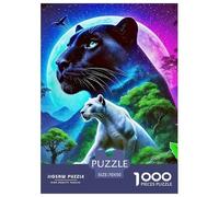 Puzzle Adulte Panthère NoirePuzzles 1000 Pièces Jeu Éducatif Puzzle De Qualité Supérieure Animal Theme Puzzles Cadeaux pour Femmes Adultes Et Enfants À Partir De 14 Ans 70x50cm/1000pcs
