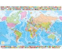 Puzzle Adulte : Pays : Carte du Monde - 1500 Pieces - Set Collection géographie + 1 Carte Tigre - planisphère - Continent