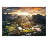 Puzzle adulte paysage de chine au couche de soleil - 2000 pieces - clementoni collection montagne et riziere G