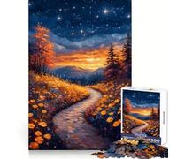 Puzzle Adulte Paysage de Nuit étoilée avec Chemin sinueux », 1000 pièces, Jeu d'exercice Mental, détente, pour Les vœux du Père Noël 50x75cm