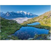 Puzzle Adulte Paysage : Massif du Mont Blanc Lacs des cheserys - 1500 Pieces - Set Collection Montagne et Evasion + 1 Carte Tigre