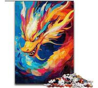 Puzzle Adulte Peinture à l'huile Dragon Chinois 1000 pièces, pour 14 Ans et Plus, décoration d'intérieur, Jeux de Famille, Cadeaux de Noël et d'anniversaire (26x38cm)