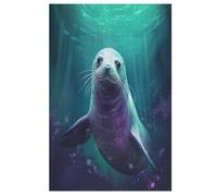 Puzzle Adulte Phoque 1000 Pièces pour Enfants À Partir De 12 Ans Puzzles en Bois Casse-tête 78×53cm