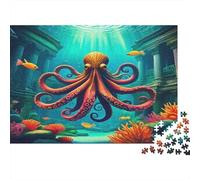 Puzzle Adulte Pieuvre 1000 Pièces | Puzzle Dur Impossible Défiant Pieuvre Ruines Mer Jeu Éducatif Anti-Stress 70x50cm/1000pcs