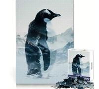Puzzle Adulte Pingouin Double Exposition 1000 pièces, Jeu d'exercice Mental, Anti-Tension, Design à Assembler, Joli Cadeau (50x75cm)