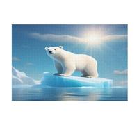 Puzzle Adulte Polaire Ours Puzzle 1000 Pièces pour Adultes Et Enfants À Partir De 12 Ans Puzzles en Bois Casse-tête (75×50cm)