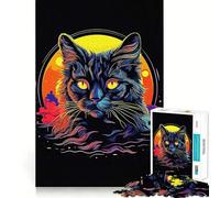 Puzzle Adulte Pop Art Chat 1000 pièces Jeu d'entraînement cérébral Détente et créativité Cadeau Artistique (50x75cm)