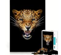 Puzzle Adulte « Portrait de léopard en colère » 1000 pièces,Jeu de réflexion,Cadeau,découpe de Haute précision,activité relaxante à Faire en Groupe à l'intérieur (38x26cm)
