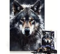 Puzzle Adulte Portrait de Loup au Fusain,1000 pièces,défi intellectuel,détente,découpe précise,Cadeau attentionné (50x75cm)