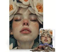 Puzzle Adulte Portrait de pétales 1000 pièces Jeu d'entraînement cérébral Détente et créativité Cadeau Artistique (50x75cm)