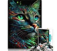 Puzzle Adulte Portrait d'un Beau Chat 1000 pièces pour Adultes et Adolescents, avec pièces entièrement emboîtables de Formes aléatoires pour Les Enfants de 14 Ans et Plus 50x75cm