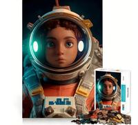 Puzzle Adulte Portrait Jeune Astronaute 1000 pièces,Jeu cognitif,emboîtement précis,sans espaces,activité de détente mentale (38x52cm)