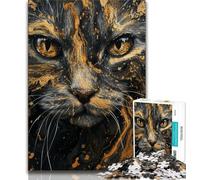 Puzzle Adulte psychédélique Chat 1000 pièces pour Adultes et Adolescents pour Passer Un Bon Moment à la Maison et renforcer l'amour Entre Couples (50x75cm)