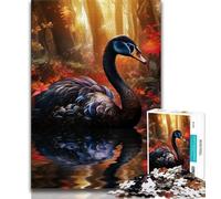 Puzzle Adulte psychédélique Cygne 1 000 pièces Design Unique et Dynamique expérience de Puzzle relaxante et stimulante (38x26cm)