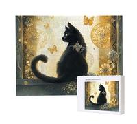 Puzzle Adulte - Puzzle 1000 pièces - Animaux Chat Noir - Adultes et Enfants Haut 14 Ans - Puzzles de Qualité Supérieure - Puzzles pour Adultes Jeu éducatif Challenge Toy Cadeaux 1000 pièces k-146