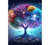 Puzzle Adulte Puzzle 1000 pièces Arbre de Vie coloré Puzzles Adultes à partir de 14 Ans Puzzles de Famille