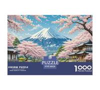 Puzzle Adulte - Puzzle 1000 Pièces -Cherry Blossom, 38x26cm/1000pcs - Adultes Et Enfants À Partir De 14 Ans - Puzzle De Qualité Supérieure - Mount Fuji in Japan
