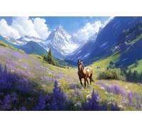 Puzzle Adulte Puzzle 1000 pièces Cheval Sauvage des Montagnes Puzzles Adultes à partir de 14 Ans Puzzles de Famille
