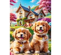 Puzzle Adulte Puzzle 1000 pièces Chiens de Compagnie de la Villa Puzzles Adultes à partir de 14 Ans Puzzles de Famille