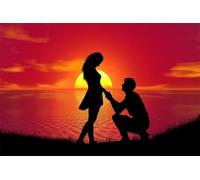 Puzzle Adulte Puzzle 1000 pièces Couple au Coucher du Soleil Puzzles Adultes à partir de 14 Ans Puzzles de Famille