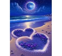 Puzzle Adulte Puzzle 1000 pièces Fleurs d'amour de Plage Puzzles Adultes à partir de 14 Ans Puzzles de Famille