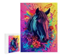 Puzzle Adulte - Puzzle 1000 pièces - Le Cheval coloré - Adultes et Enfants dès 14 Ans - Puzzles de qualité supérieure - Puzzles pour Adultes Jeu éducatif Challenge Toy Cadeaux 1000 pièces n-68
