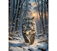 Puzzle Adulte Puzzle 1000 pièces Léopard d'hiver Puzzles Adultes à partir de 14 Ans Puzzles de Famille