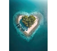 Puzzle Adulte Puzzle 1000 pièces L'île en Forme de cœur Puzzles Adultes à partir de 14 Ans Puzzles de Famille