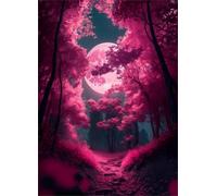 Puzzle Adulte Puzzle 1000 pièces Lune des Bois Roses Puzzles Adultes à partir de 14 Ans Puzzles de Famille